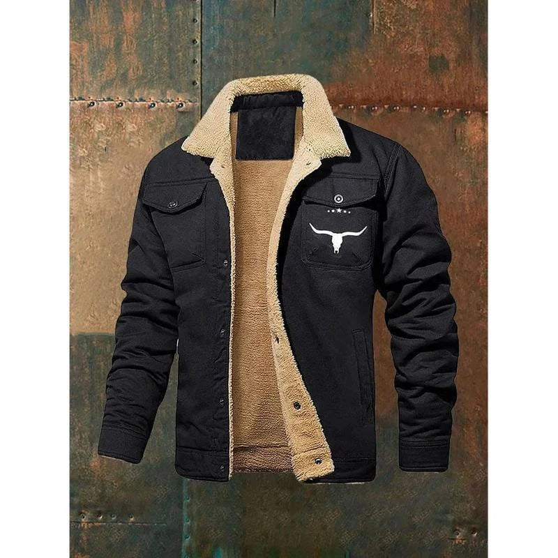 2024 Men’s Fleece-Lined Cotton Casual Jacket – Stylish & Durable Workwear