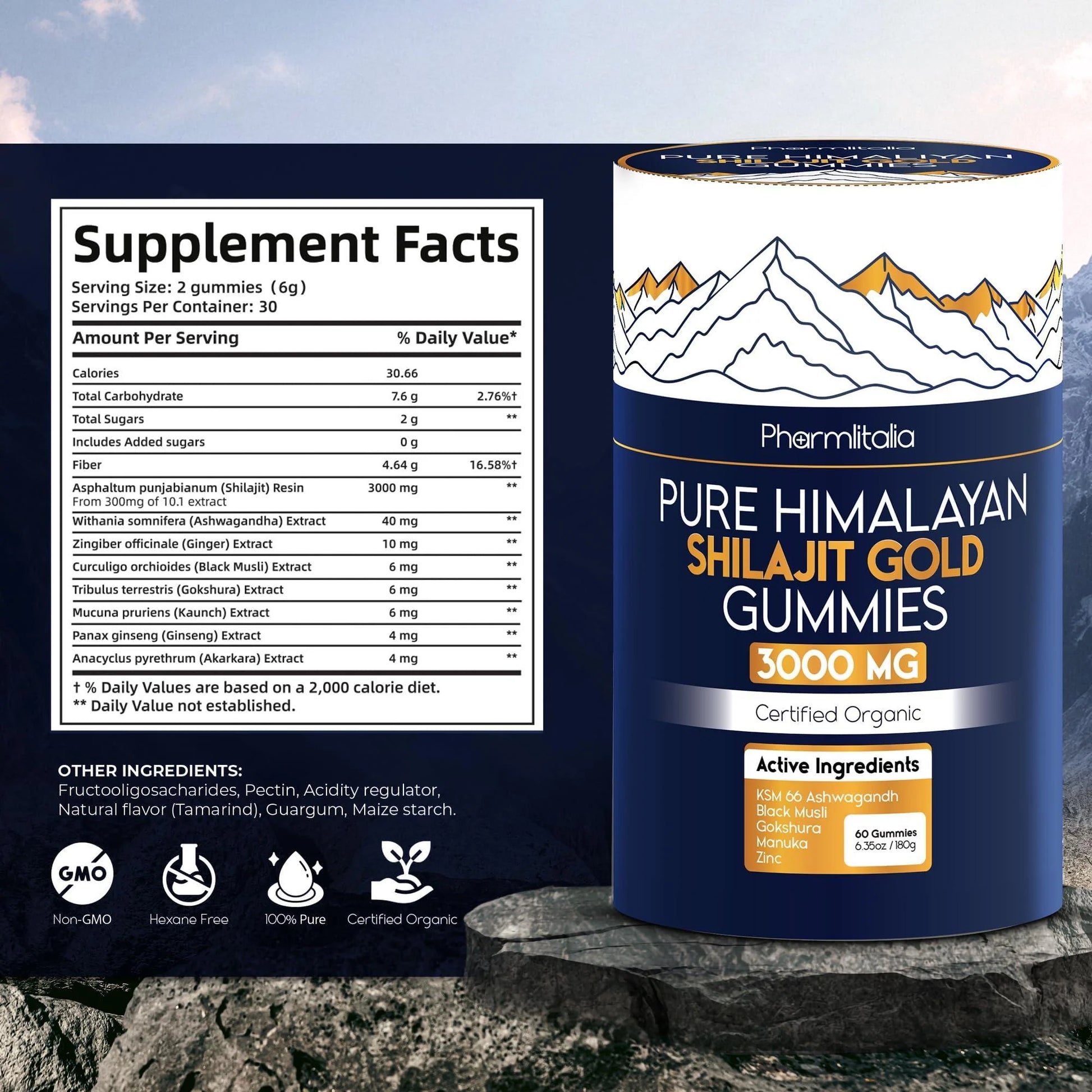 Pure Himalayan Shilajit Gold Gummies 3000 Mg Shilajit Gummies for Men & Women