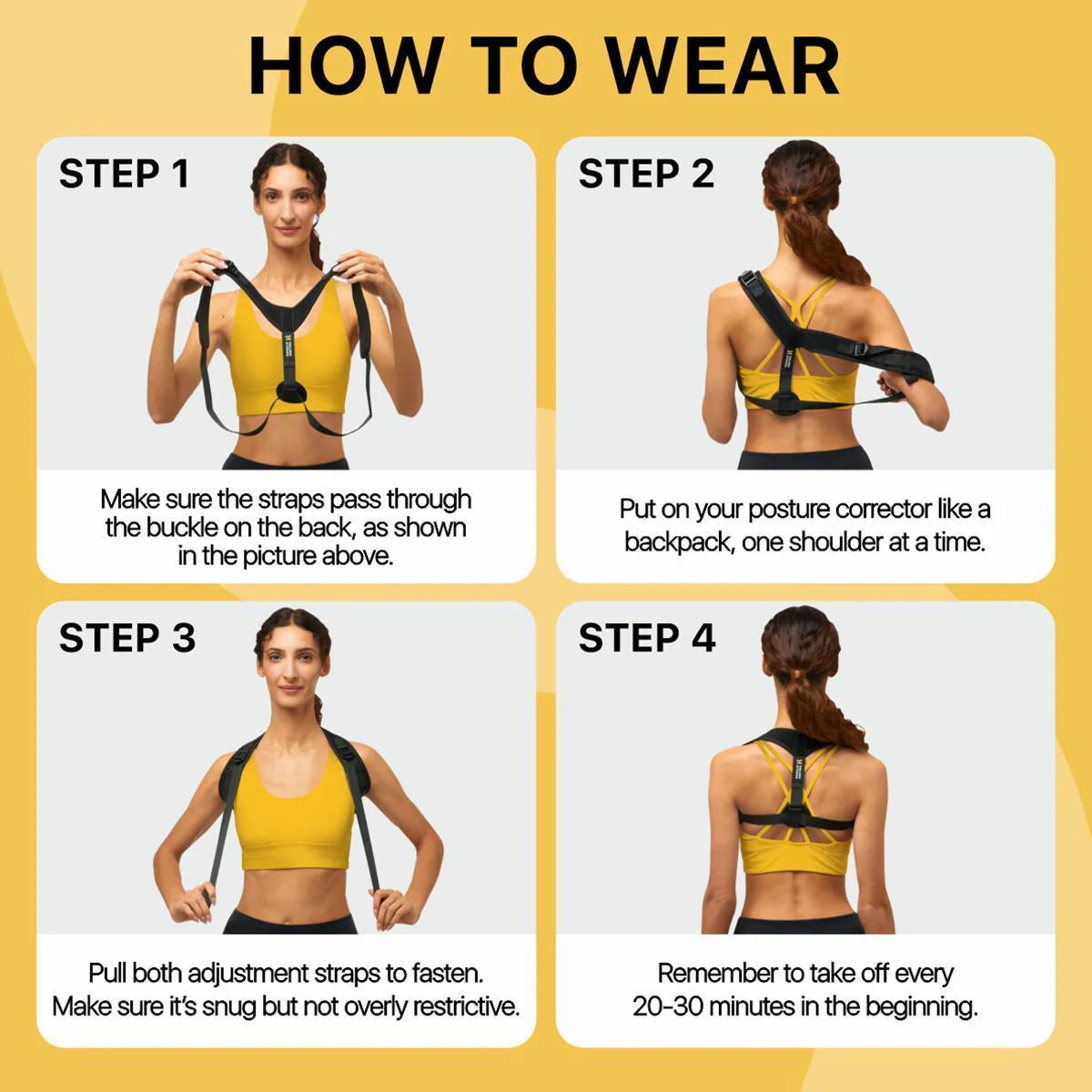 Back Brace Posture Corrector for Women Men 2848 Inch Adjustable Straps Uni Size