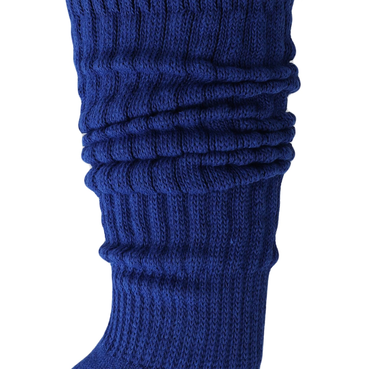 Cozy Cotton Royal Blue Slouch Socks for Women – Knee-High, Fits Shoe Size 5-10